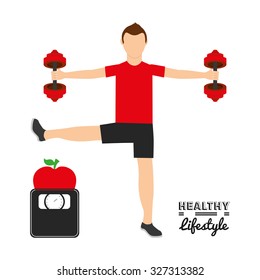 healthy lifestyle design, vector illustration eps10 graphic 