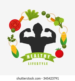 healthy lifestyle design, vector illustration eps10 graphic 