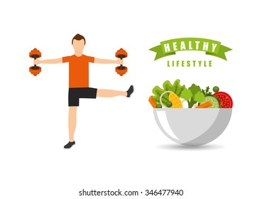 healthy lifestyle design, vector illustration eps10 graphic 