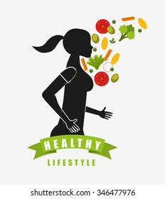 healthy lifestyle design, vector illustration eps10 graphic 