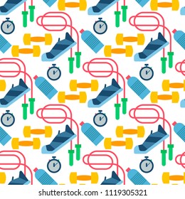 Healthy lifestyle diet icons fitnes seamless pattern background vector illustration