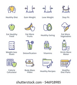 Healthy Lifestyle - Dieting Icons - Outline Series
