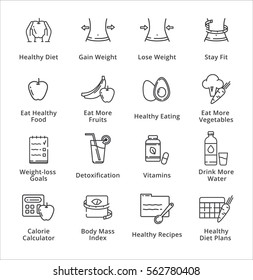 Healthy Lifestyle - Dieting Icons - Outline Series
