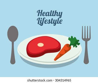 Healthy Lifestyle digital design, vector illustration 10 eps graphic