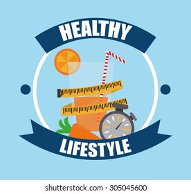 Healthy Lifestyle digital design, vector illustration 10 eps graphic