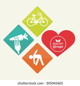 Healthy Lifestyle digital design, vector illustration 10 eps graphic