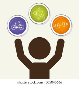 Healthy Lifestyle digital design, vector illustration 10 eps graphic