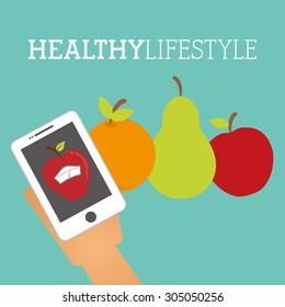 Healthy Lifestyle digital design, vector illustration 10 eps graphic