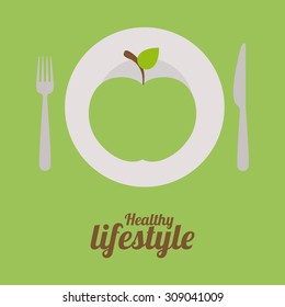 Healthy Lifestyle digital design, vector illustration eps 10