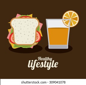 Healthy Lifestyle digital design, vector illustration eps 10