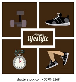 Healthy Lifestyle digital design, vector illustration eps 10