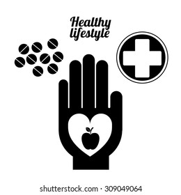 Healthy Lifestyle digital design, vector illustration eps 10
