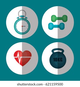 healthy lifestyle flat icons