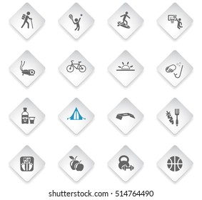 healthy lifestyle flat web icons for user interface design