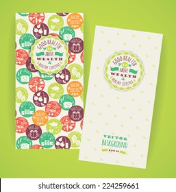 Healthy lifestyle flyers  with typography.  Vector pattern with illustration healthy lifestyle. 