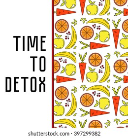 Healthy lifestyle. Food, water and detox. Smoothie print.