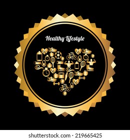 healthy lifestyle graphic design , vector illustration