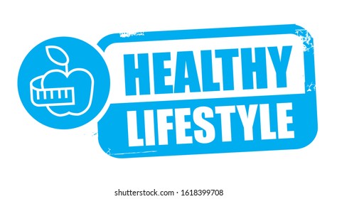 healthy lifestyle,. Grunge rubber stamp on white background. Design element Vector illustration concept
