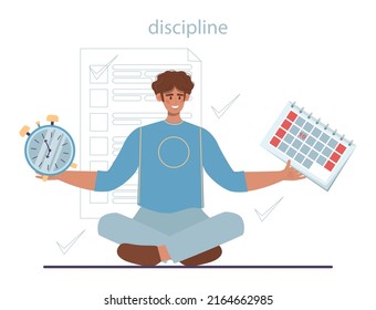 Healthy lifestyle habits. Healthy and happy lifestyle tips as a daily routine. Proper nutrition, physical activity, rest and mental health care. Flat vector illustration