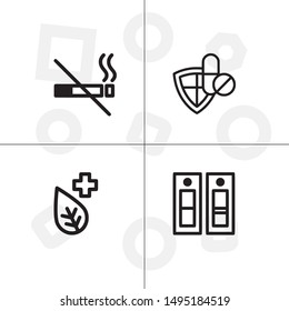 Healthy lifestyle, health and beauty lineal icon set