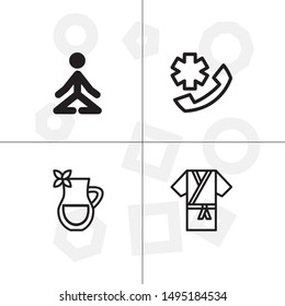 Healthy lifestyle, health and beauty lineal icon set