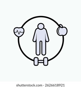 Healthy Lifestyle Icon. Health Habitual Action, Good Human Habits.