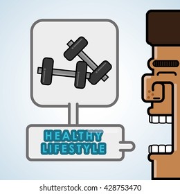 Healthy lifestyle icon. pixel concept  Flat illustration