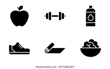 healthy lifestyle icon symbol vector template collection