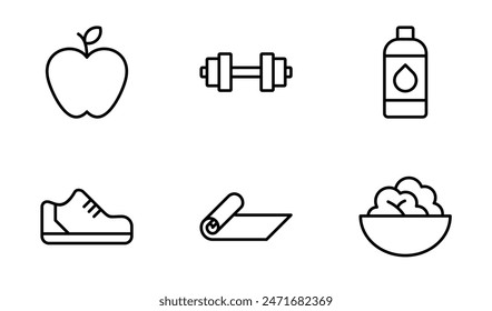 healthy lifestyle icon symbol vector template collection