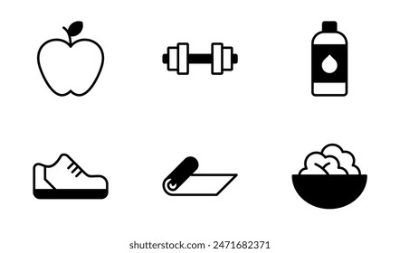 healthy lifestyle icon symbol vector template collection