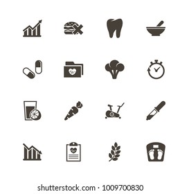 Healthy Lifestyle icons. Perfect black pictogram on white background. Flat simple vector icon.
