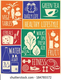 healthy lifestyle Icons set