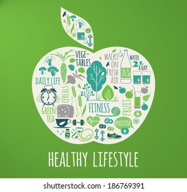 healthy lifestyle Icons set