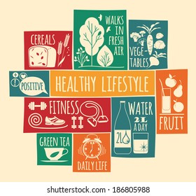 healthy lifestyle Icons set 