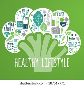 healthy lifestyle Icons set