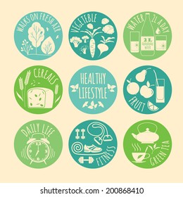 healthy lifestyle Icons set 