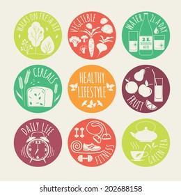 healthy lifestyle Icons set 