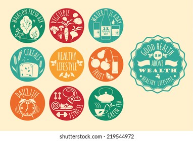 healthy lifestyle Icons set 