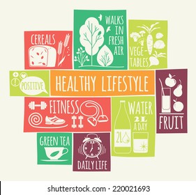 Healthy lifestyle Icons set 