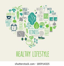 healthy lifestyle Icons set