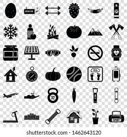 Healthy lifestyle icons set. Simple style of 36 healthy lifestyle vector icons for web for any design