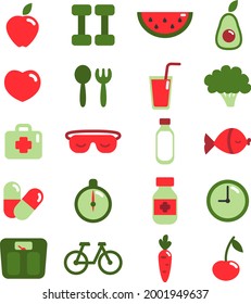Healthy lifestyle, illustration, vector on a white background.