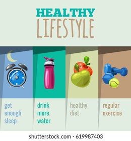 Healthy lifestyle info graphic