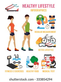 Fitness Infographics Elements Vector Illustration Healthy Stock Vector ...