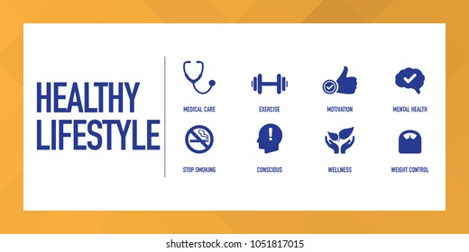 Healthy Lifestyle Infographic Icon Set