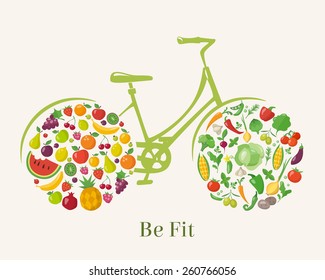 Healthy Lifestyle Infographic Poster Be Fit Stock Vector (Royalty Free ...