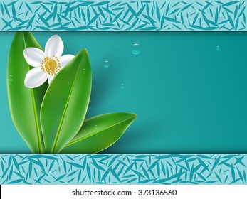 Healthy lifestyle with jasmine flowers vector background