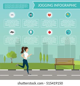 Healthy lifestyle jogging vector set and fitness different sports