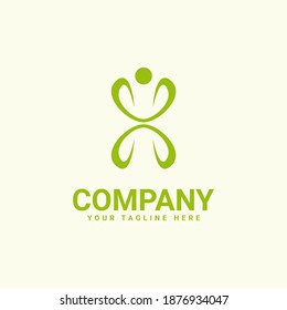 Healthy Lifestyle Logo Design, With Abstract People Icon