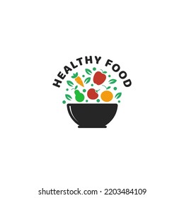 Healthy lifestyle logo, Vector icon template for vegan restaurant, diet menu, natural products